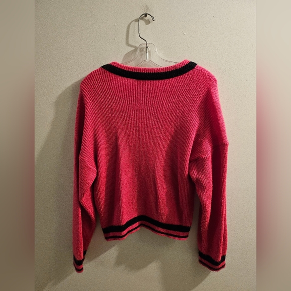 Vintage Junior Bazaar Burnt Pink Deep V-Neck Crewneck Sweater | Size Medium - Picture 8 of 13